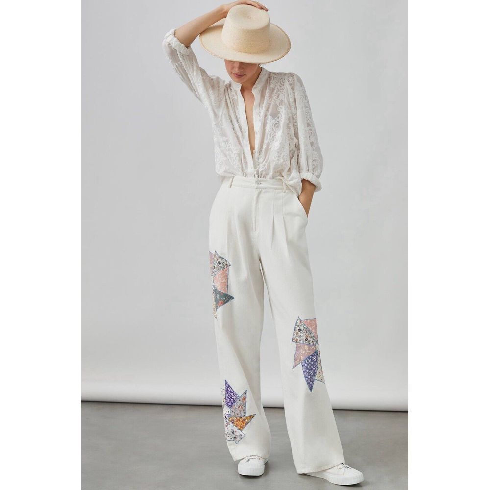 Anthropologie x Forever That Girl Quilted Patchwork Trousers‎ Size XS